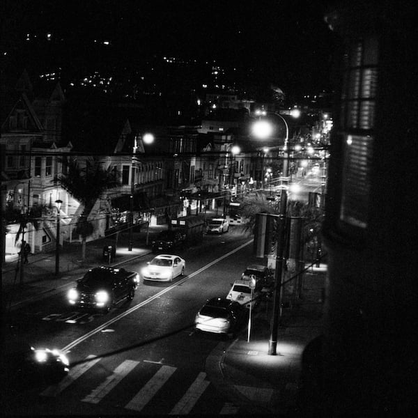 A nighttime view of Castro St